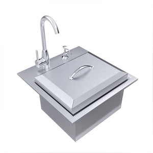 21" Premium Sink w/ Hot & Cold Faucet / Soap Dispenser / Sink Grid / Cutting Board